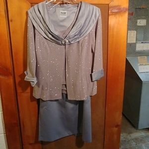 R&M Richards 3 piece silver suit